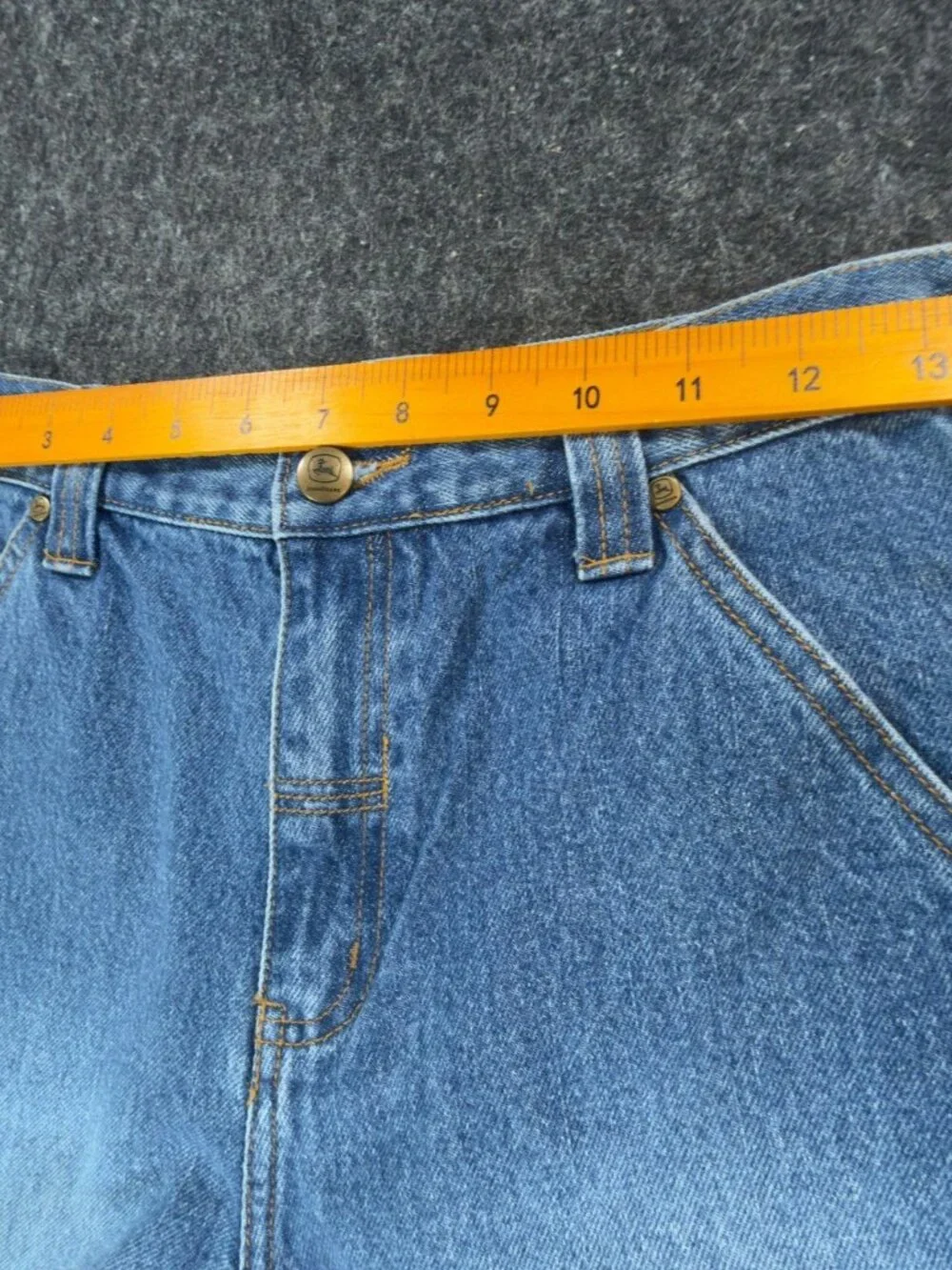 VTG John Deere Carpenter Shorts Boys 14 Womens Denim Utility Jorts NOS NWT
